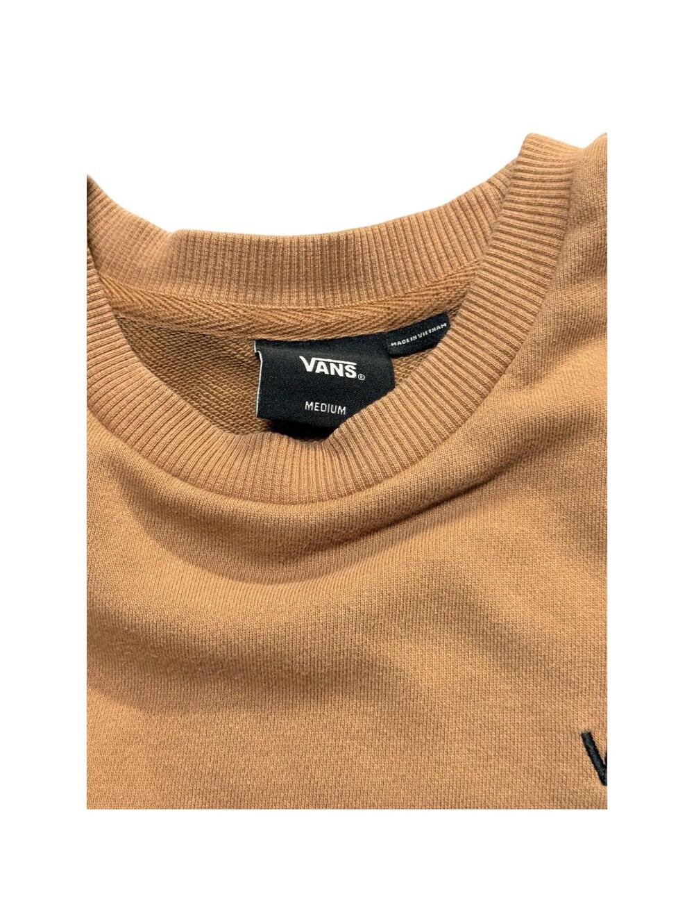 VANS Crewneck Sweatshirt Men’s Medium Tan Brown Classic Logo Skate Pullover M - Picture 3 of 3